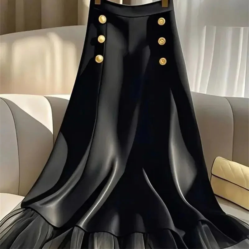 Satin Luxury Fashion Skirt Mesh