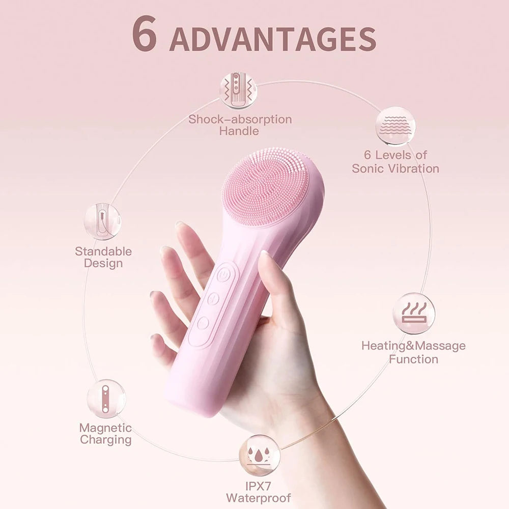 Sonic Waterproof Facial Cleansing Brush Rechargeable