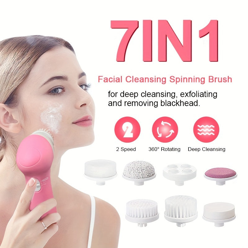 Electric 7-In-1 Facial Cleanser Face Washer