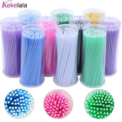 100PCS/Bottle Cleaning Swabs/ Applicators Microblade Makeup Micro Brushes