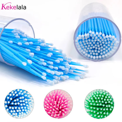 100PCS/Bottle Cleaning Swabs/ Applicators Microblade Makeup Micro Brushes