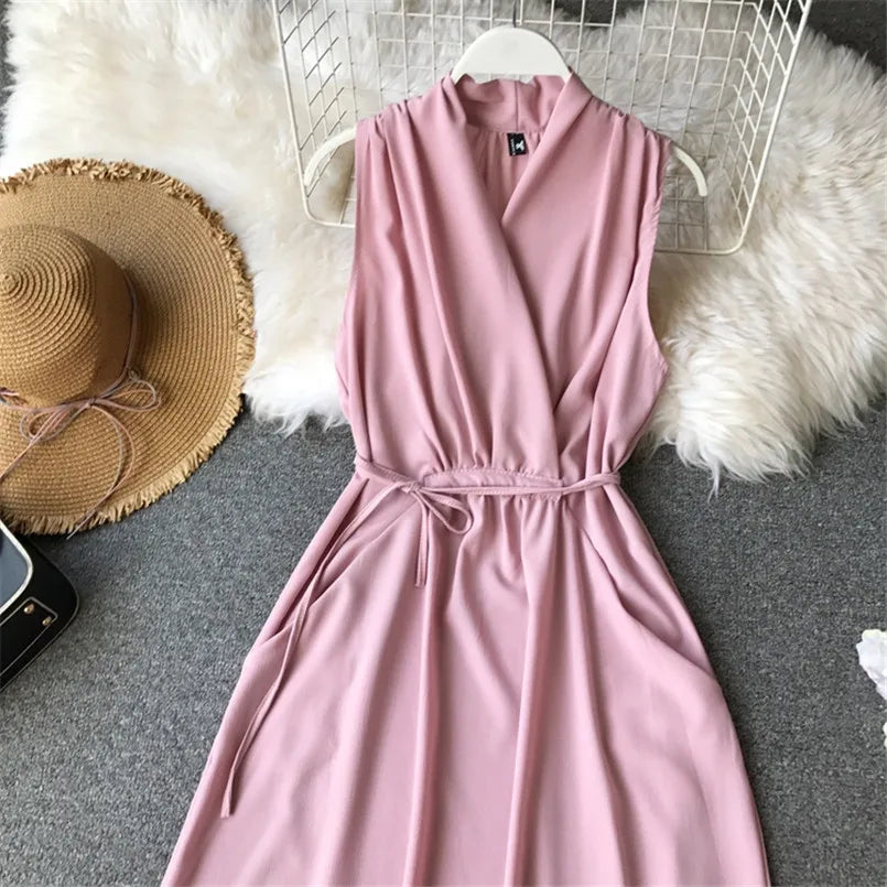 Chiffon Long Dress Party Women Tank