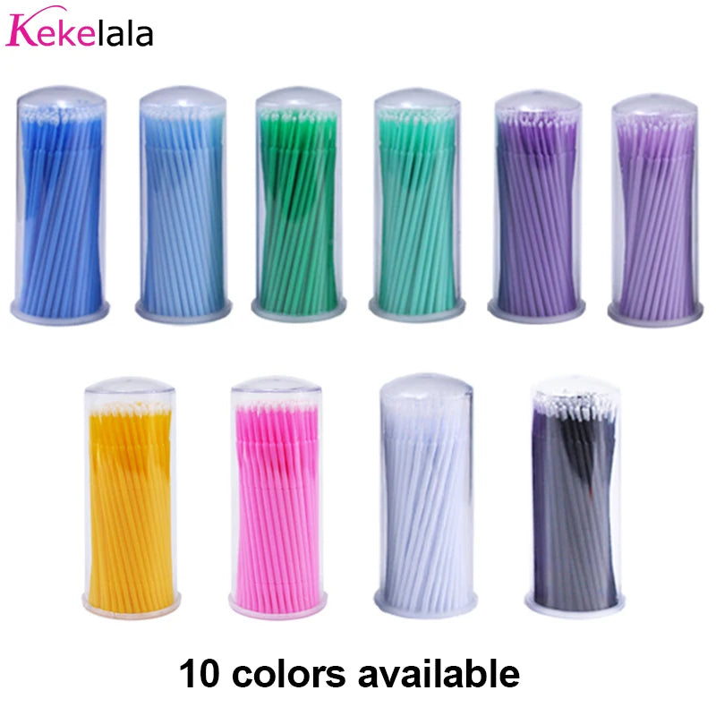 100PCS/Bottle Cleaning Swabs/ Applicators Microblade Makeup Micro Brushes