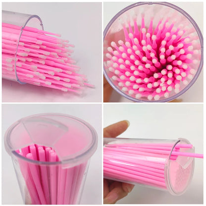100PCS/Bottle Cleaning Swabs/ Applicators Microblade Makeup Micro Brushes