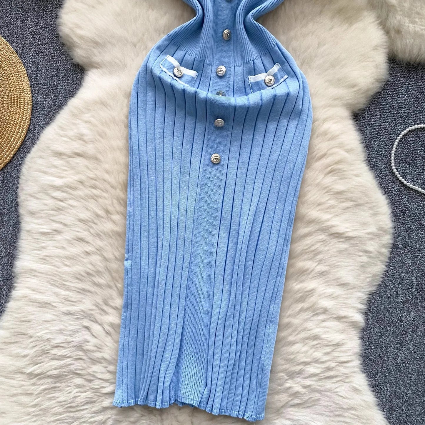 Knitted Short Sleeve Dress