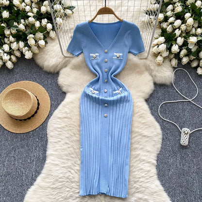 Knitted Short Sleeve Dress