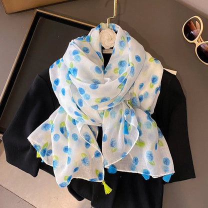 Viscose Cotton Scarf Aztec Paisley Floral Shawl Wraps Lady Thin Scarves Fashion Tassel