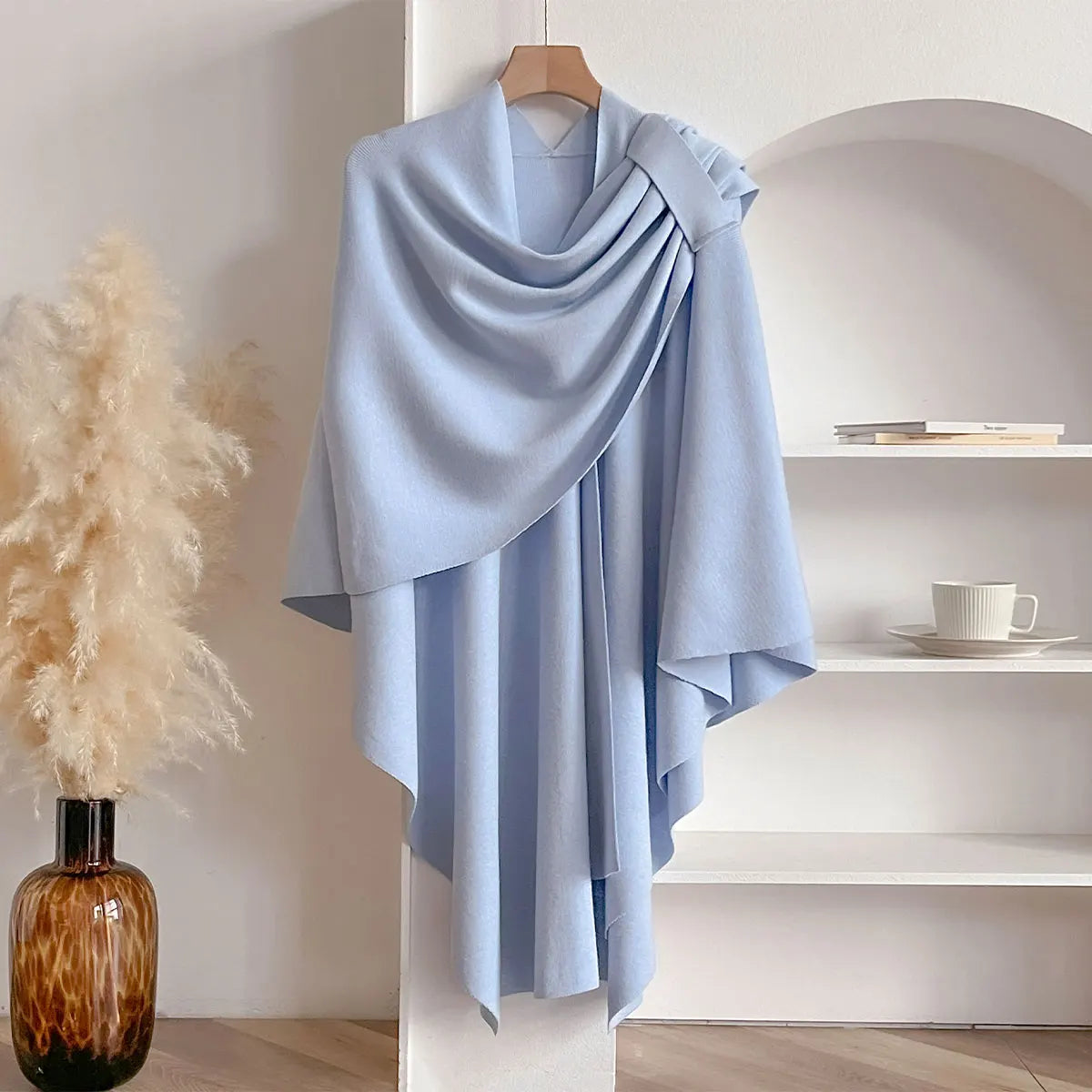 Women Poncho Winter Warm Solid Color Shawl Double Sided Designer Blanket Luxury Scarf Female Cloak Cashmere Pashmina Cape Stole