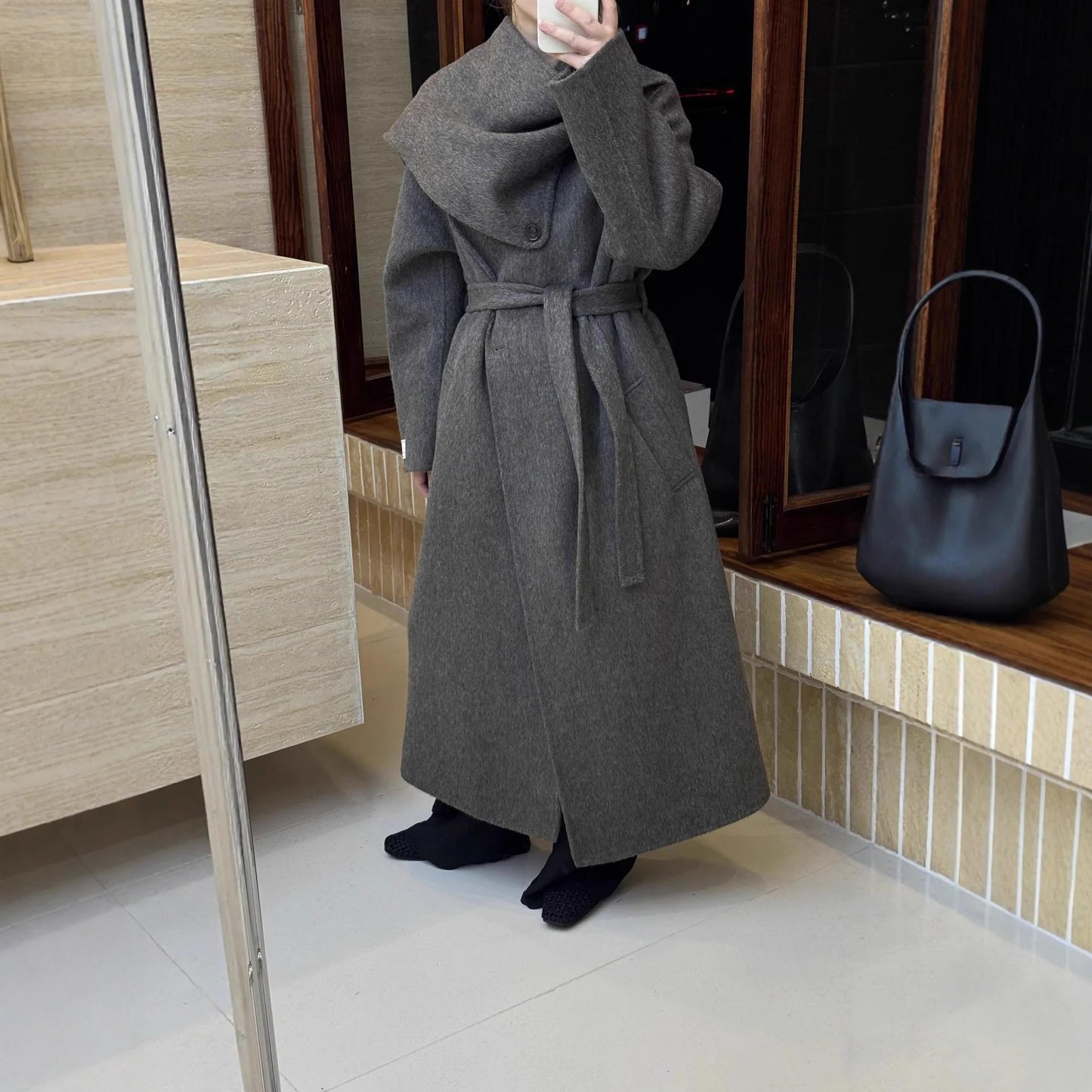 Winter New Solid Color Scarf coat