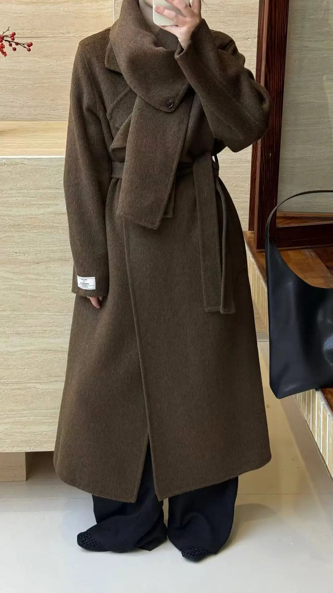 Winter New Solid Color Scarf coat