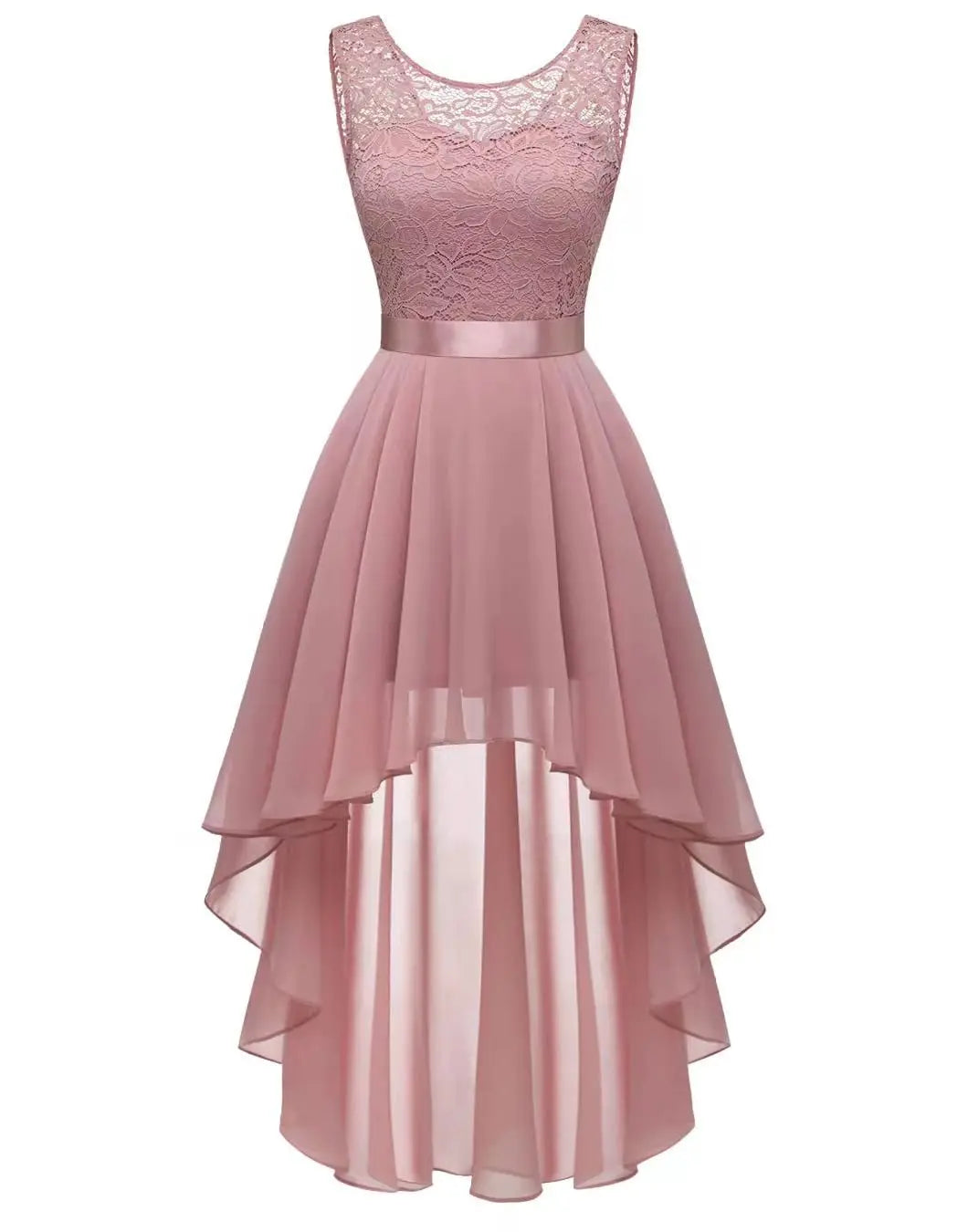 Neck Lace Patchwork Chiffon Swing Dress Cocktail Party