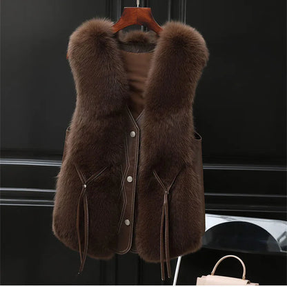 High Quality synthetic Fur Vest Jacket