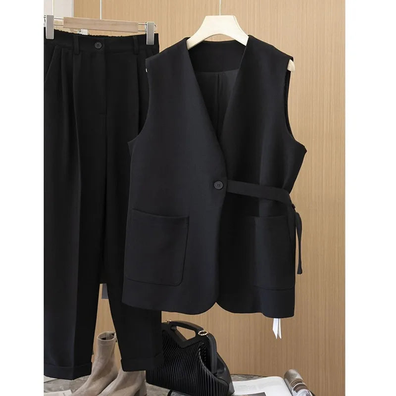 Ladies Vest Coat Loose Casual Waistcoat