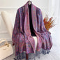 Scarf Cashmere Women Jacquard Pashmina Design Floral Female Thick Blanket Soft Bufanda Warm Shawl Poncho Stole