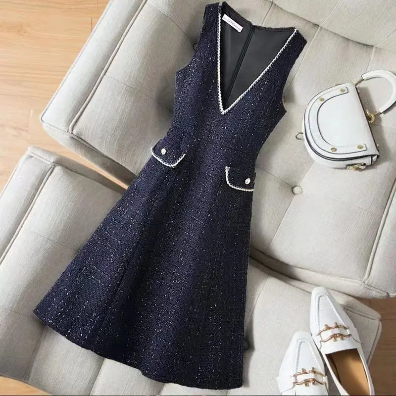 Woolen Strap Vest Dress