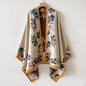 Cashmere Warm Shawl Ethnic Style Cloak Fashionable Scarves Floral Print Coldproof and Windproof Scraf