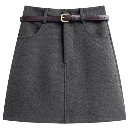 Wool Line Mini Skirt