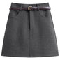 Wool Line Mini Skirt