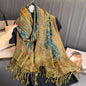 Pashmina Shawl Lady Wrap Warm Winter Scarves Design Print Female Foulard Cotton Stoles Scarf 2023