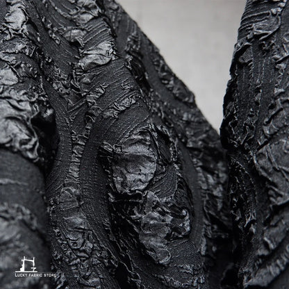 Black and white texture designer fabric