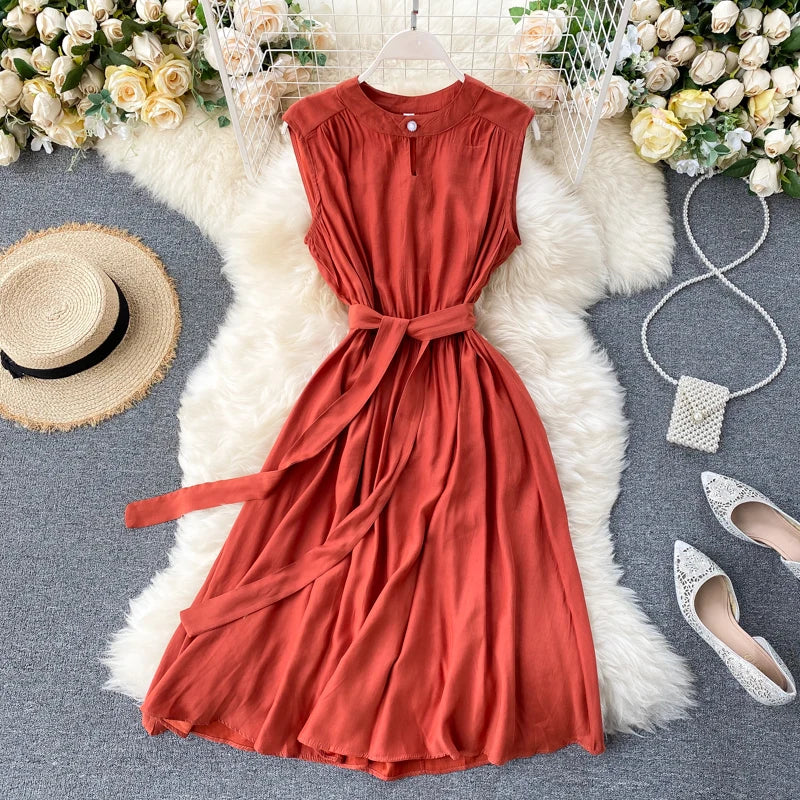 Casual Solid Sleeveless dress