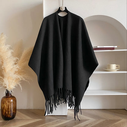 Warm Shawl Double Sided Designer Thickening Blanket Luxury Scarf Female Cloak Cashmere Pashmina Cape Stole