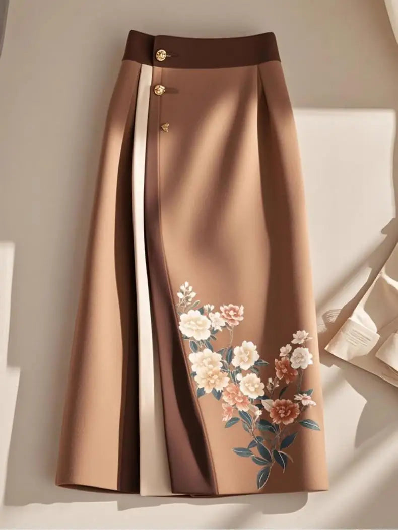 Floral Vintage Women Long Skirts