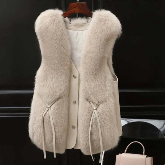 High Quality synthetic Fur Vest Jacket