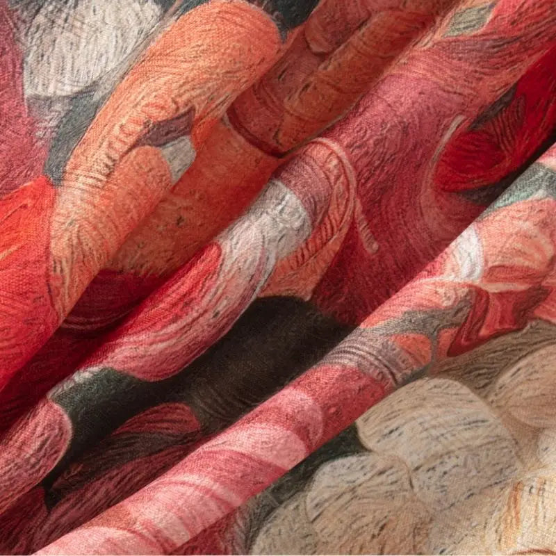 Floral Vintage Painting Chic High Waist Ball long skirt