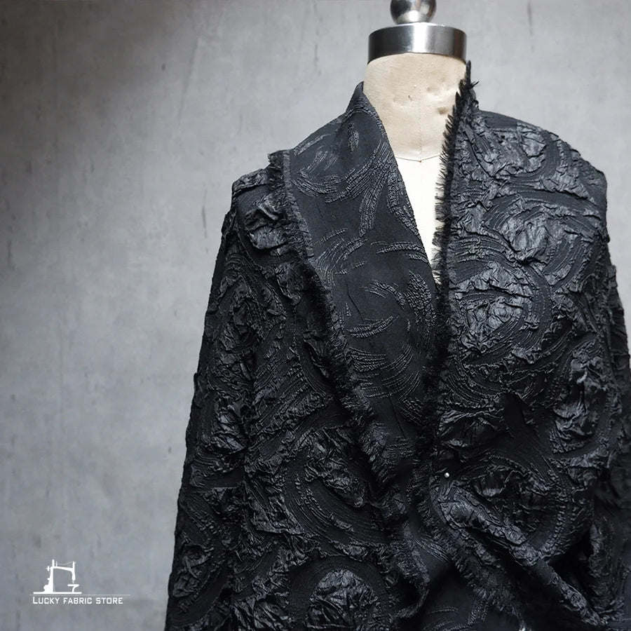 Black and white texture designer fabric