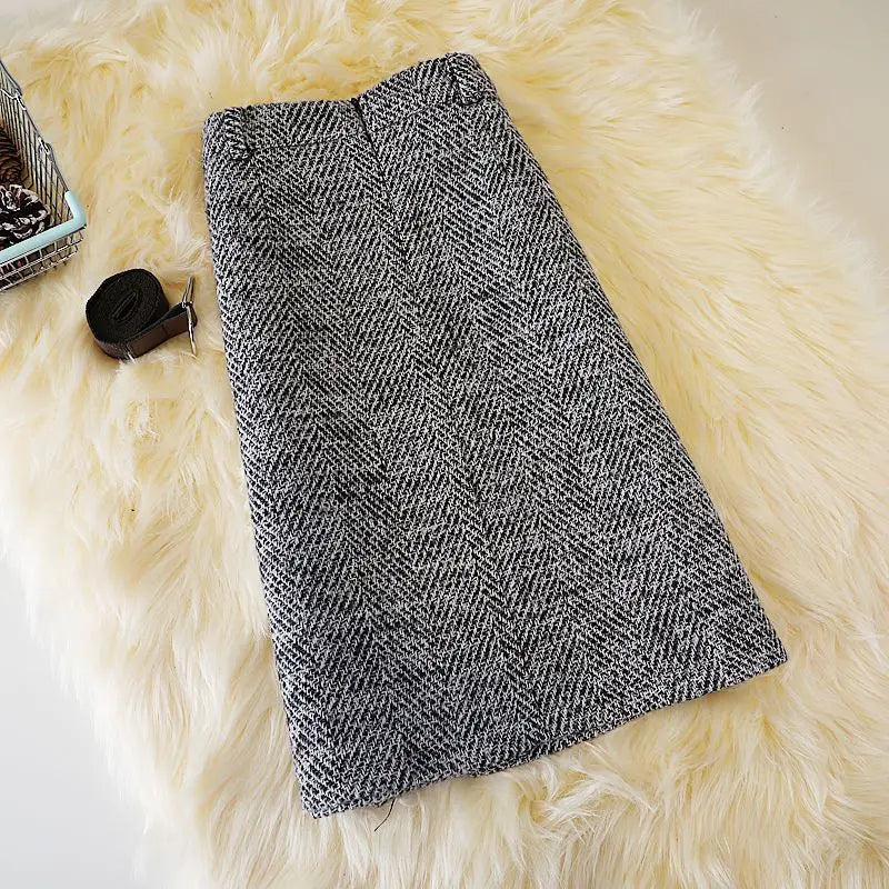 Retro Elastic High Waist  Straight Hip Knee Skirts