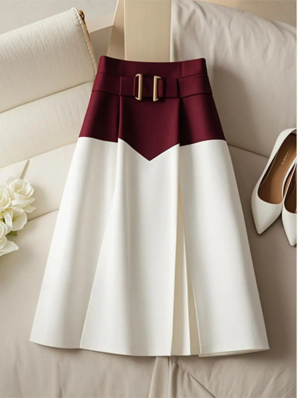 French Red White skirt