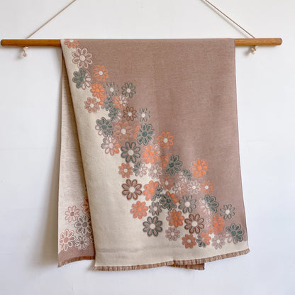 Cashmere Scarf Women Design Warm Pashmina Blanket Poncho Scarves Female Flower Shawl Thick Foulard Bufanda