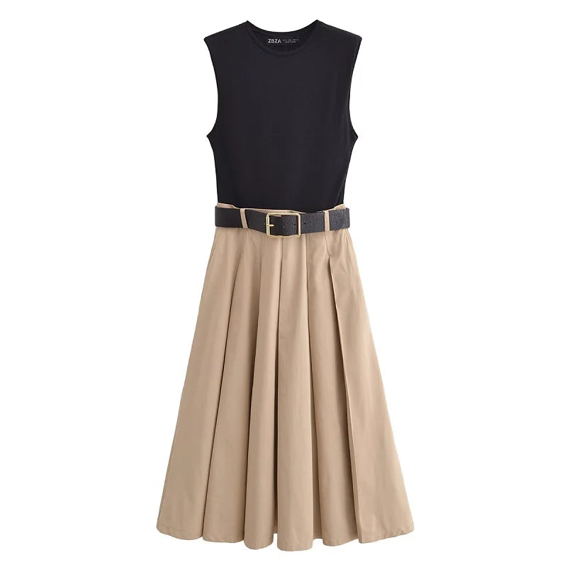 Pleated Belt dress