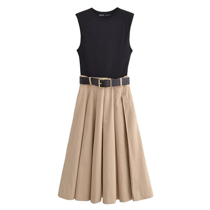 Pleated Belt dress