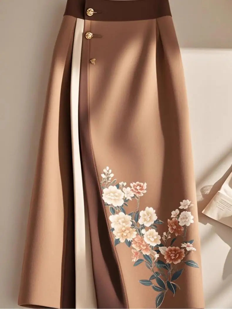 Floral Vintage Women Long Skirts