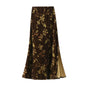 printed velvet half skirt