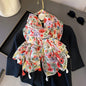 Viscose Cotton Scarf Aztec Paisley Floral Shawl Wraps Lady Thin Scarves Fashion Tassel