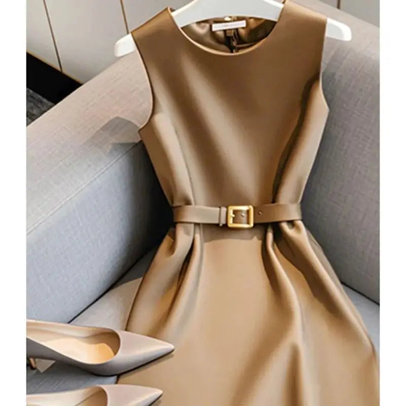 Elegant Formal Dress With Belt