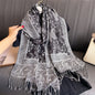 Pashmina Shawl Lady Wrap Warm Winter Scarves Design Print Female Foulard Cotton Stoles Scarf 2023