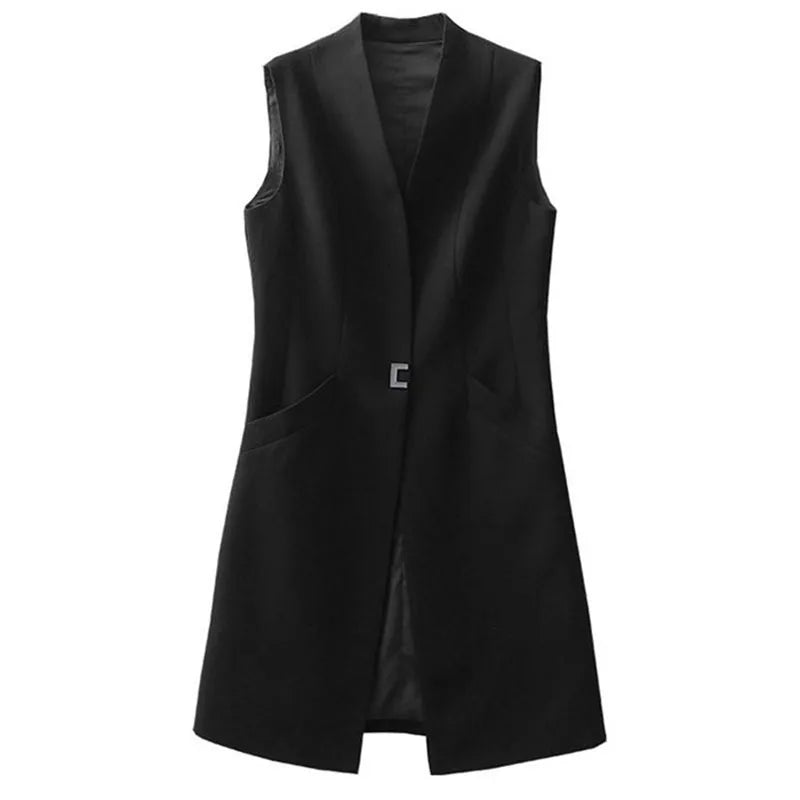 Women's Casual Black Vest Waistcoat