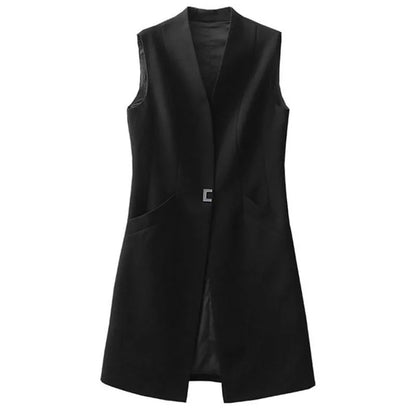 Women's Casual Black Vest Waistcoat