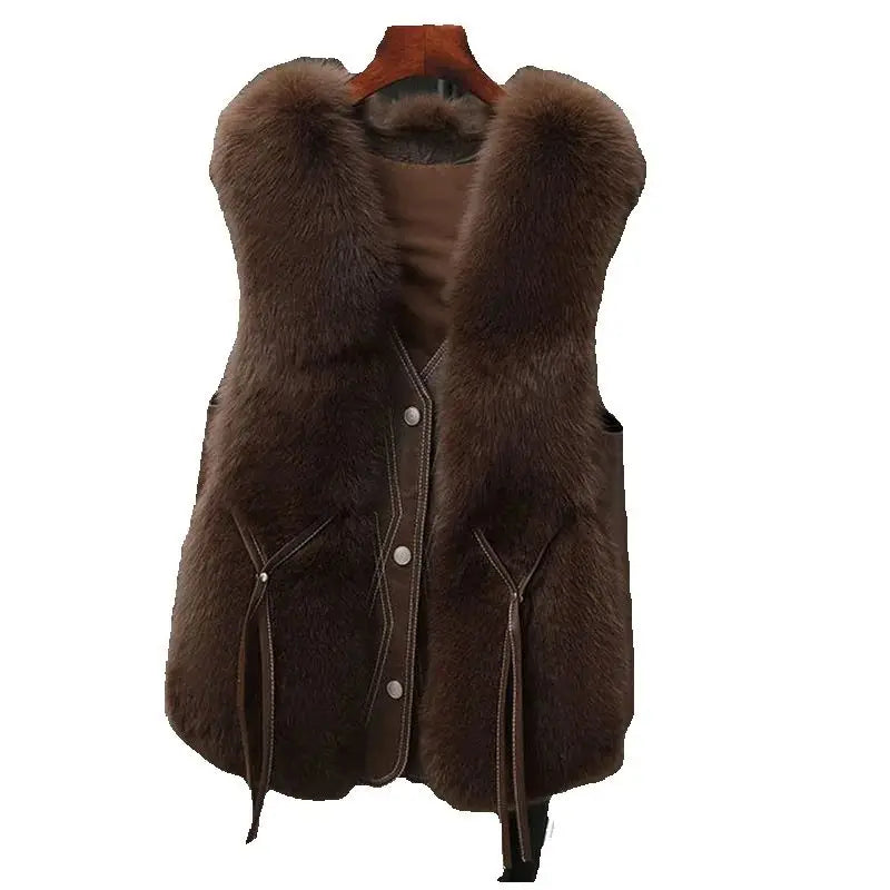 High Quality synthetic Fur Vest Jacket