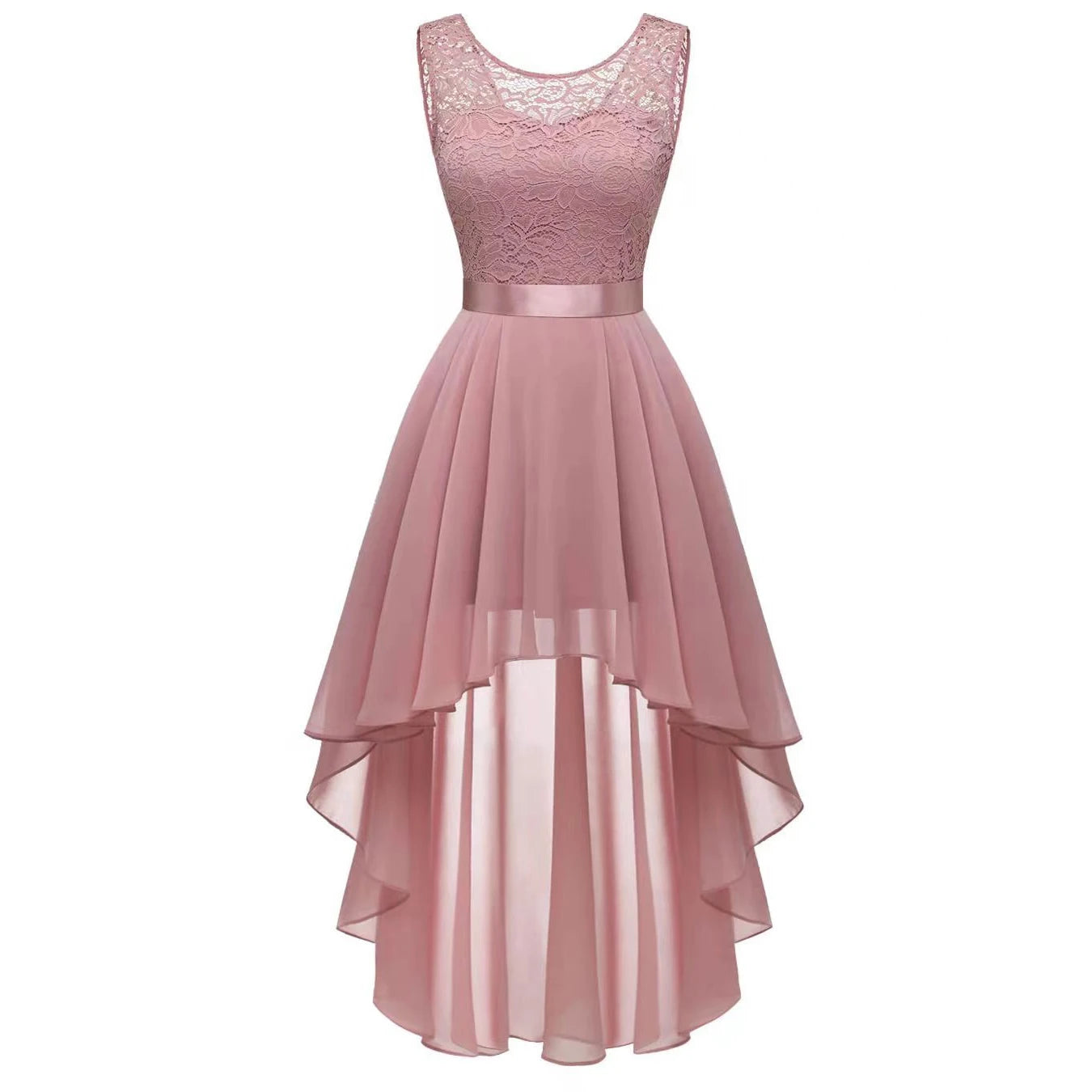 Neck Lace Patchwork Chiffon Swing Dress Cocktail Party