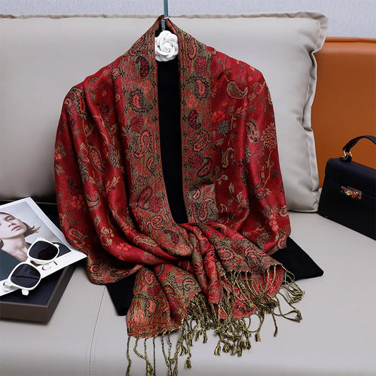 Pashmina Chale Dame Enveloppement Chaud Hiver Foulards Femme