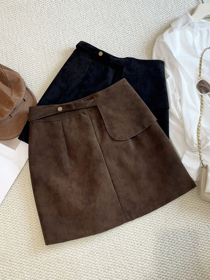 suede mini skirt