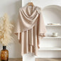 Women Poncho Winter Warm Solid Color Shawl Double Sided Designer Blanket Luxury Scarf Female Cloak Cashmere Pashmina Cape Stole