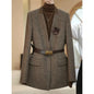 Coffee Suit Jacket Long Sleeve Suit Jacket Top