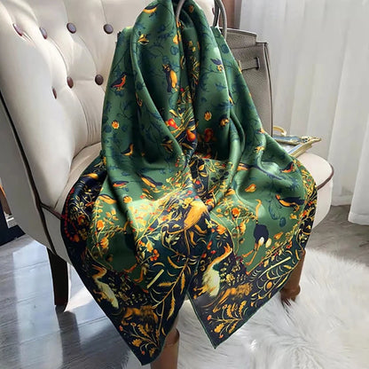 Scarf Vintage Imitation Silk Shawl