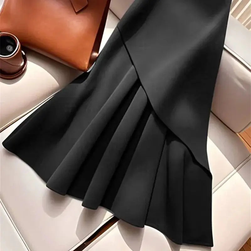 Asymmetric Skirt High Waist Patchwork skirt